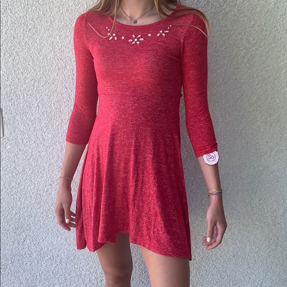 Authentic American Heritage Red Dress with Jewels